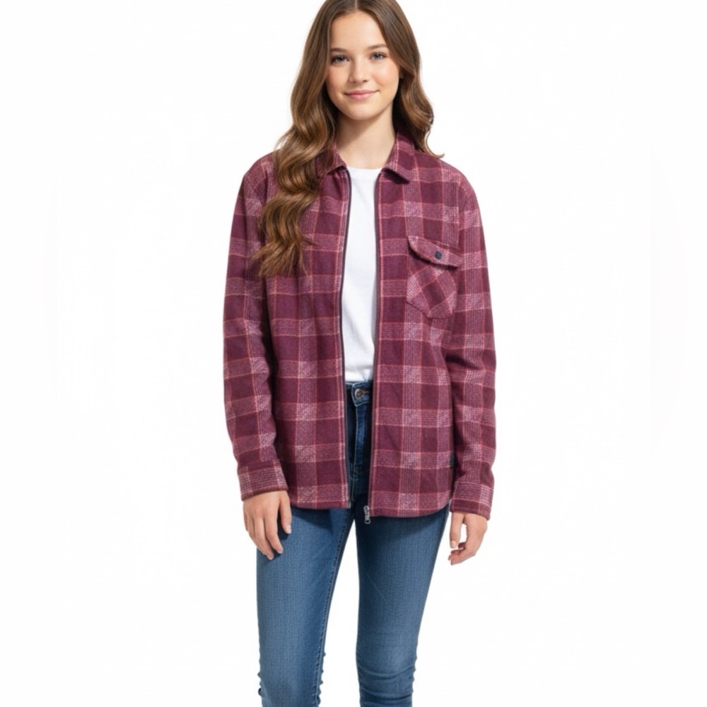 Plaid Zip-Shirt Fleece